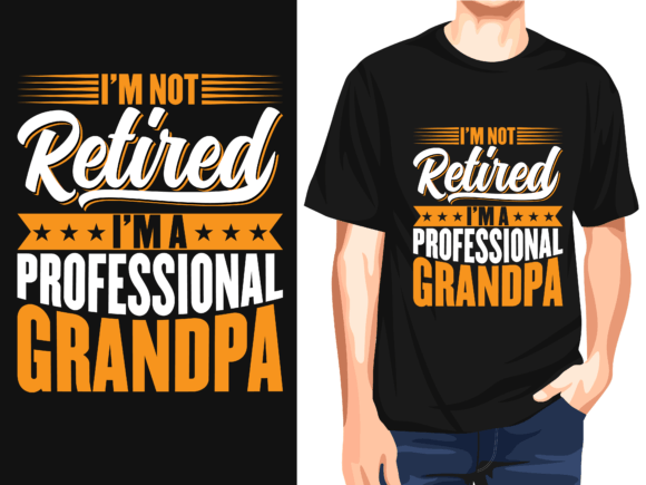 Retired Grandpa Vector T-Shirt Design: A Fun Graphic for Family Apparel